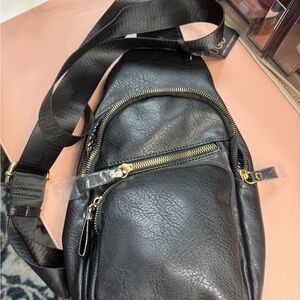 Black Leather Travel Bag